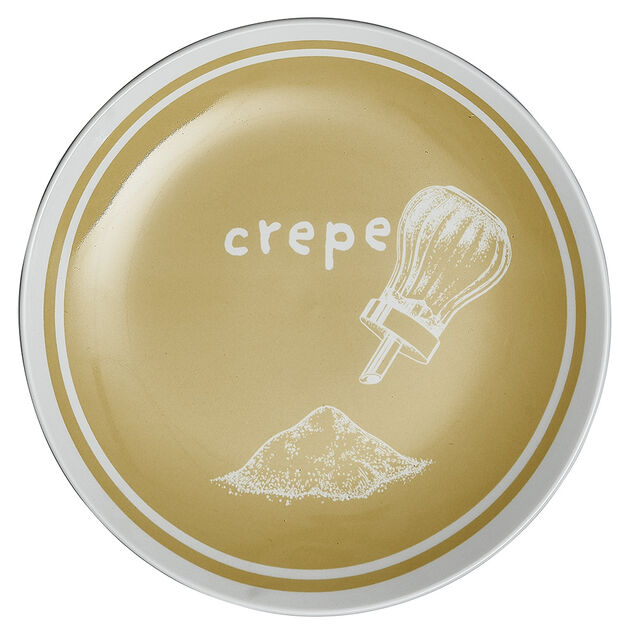 Lot de 4 assiettes à dessert porcelaine design crêpes