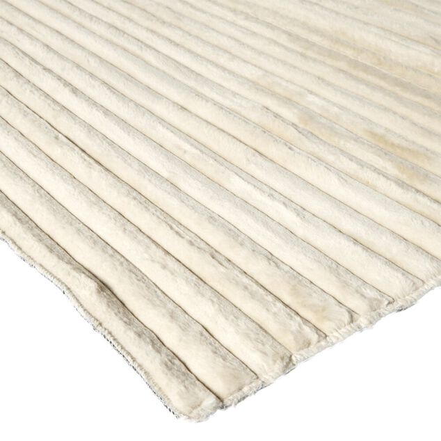 Tapis d&eacute;co fourrure ray&eacute; 120x170cm (2 mod&egrave;les taupe ou beige)