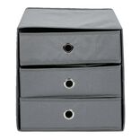 Rangement textile Box Cube 3 tiroirs gris 31x29xH31cm