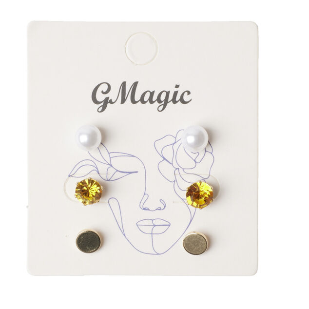 Paire de boucles d'oreilles femme puces x3 en métal Ø1cm (3 modèles)