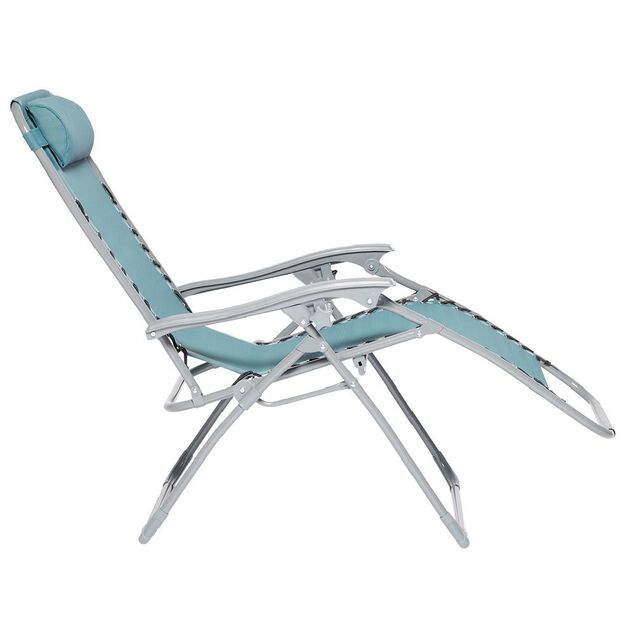 Fauteuil relax inclinable avec t&ecirc;ti&egrave;re bleu