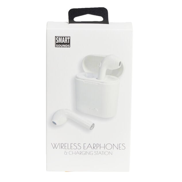 Écouteurs Bluetooth avec étui de charge blanc