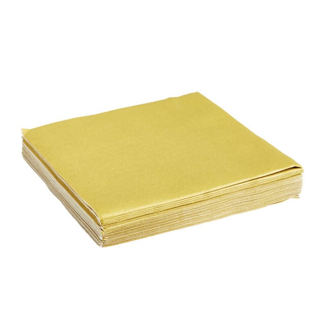 Lot de serviettes intiss&eacute;es dor&eacute;es 20x20cm