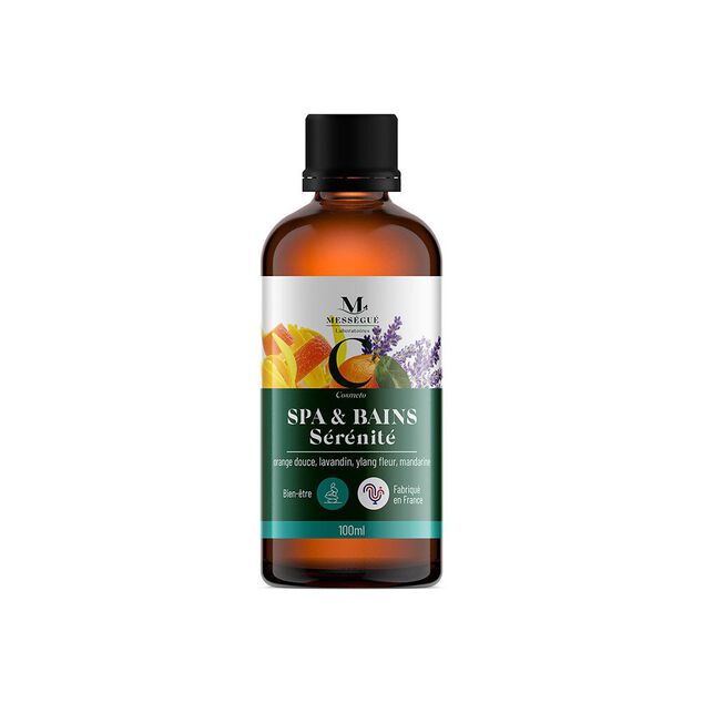 Huile pour spa et bains Mess&eacute;gu&eacute; s&eacute;r&eacute;nit&eacute; 100ml