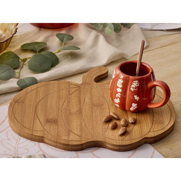 Planche &agrave; d&eacute;couper forme automne bambou marron 28x35cm (2 mod&egrave;les)