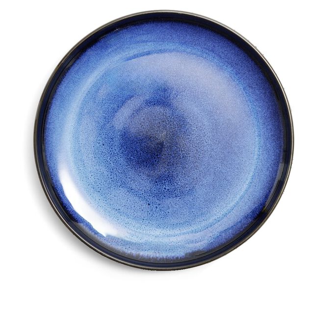 Assiette plate Meteor porcelaine noire et bleue &Oslash;27cm