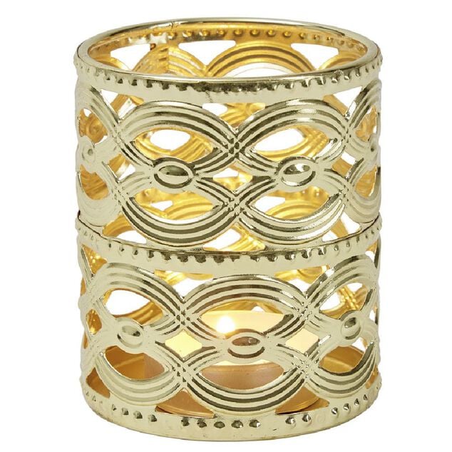 Bougeoir métal ajouré H.6,5 cm