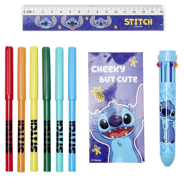 Trousse garnie Stitch bleu et jaune 18 pi&egrave;ces
