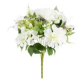 Fleurs artificielles orchidées et lys blancs en piquet Ø30xH45cm
