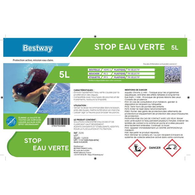 Traitement stop eau verte piscine 5L