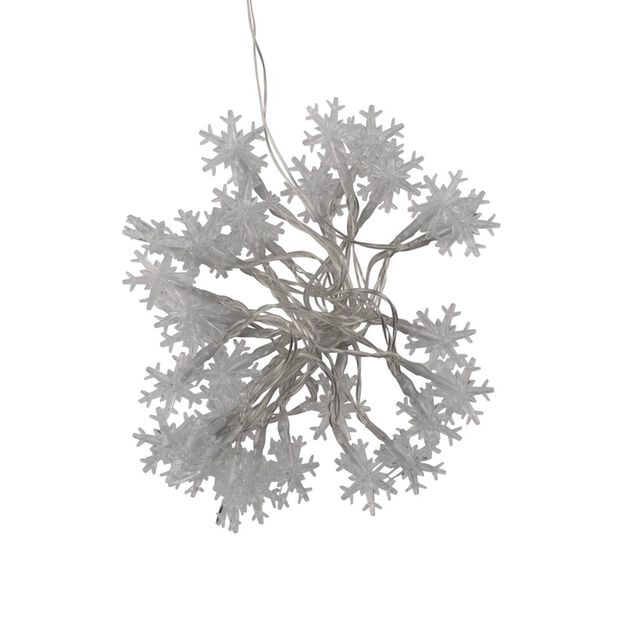 Guirlande lumineuse flocon de neige 30LED blanc chaud 2,9m