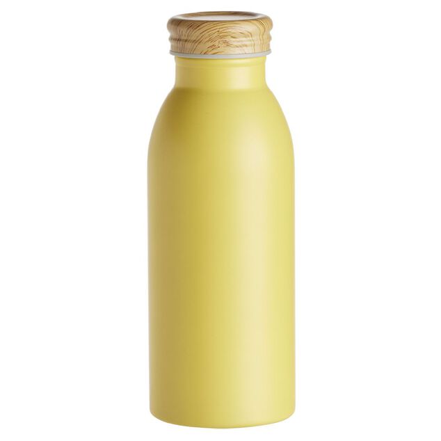 Bouteille isotherme acier avec bouchon en bois 400ml &Oslash;6,7xH18cm