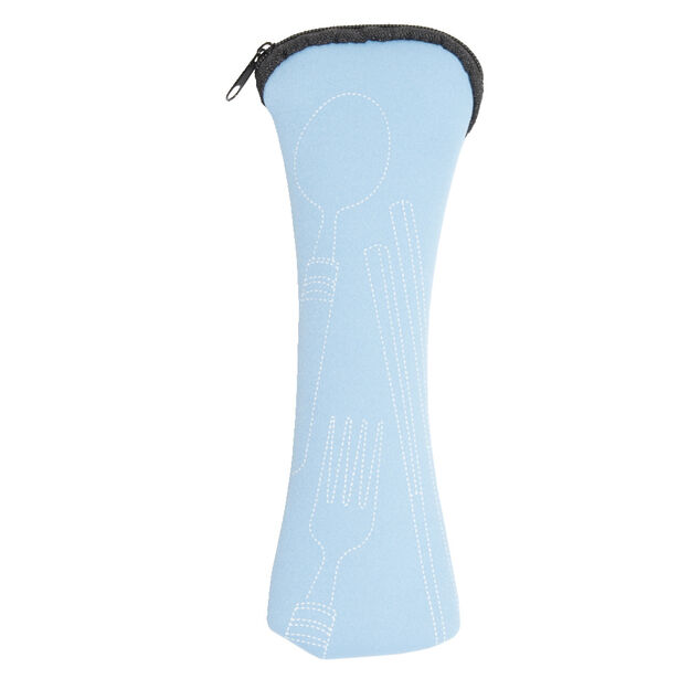 Trousse couverts n&eacute;opr&egrave;ne bleu L20cm