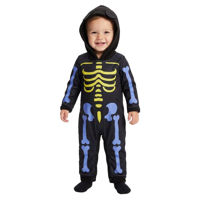 D&eacute;guisement Halloween b&eacute;b&eacute; squelette mignon combinaison noire 6/12 mois