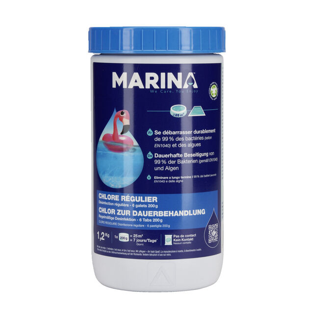 Chlore r&eacute;gulier galet 200g Marina 1,2kg