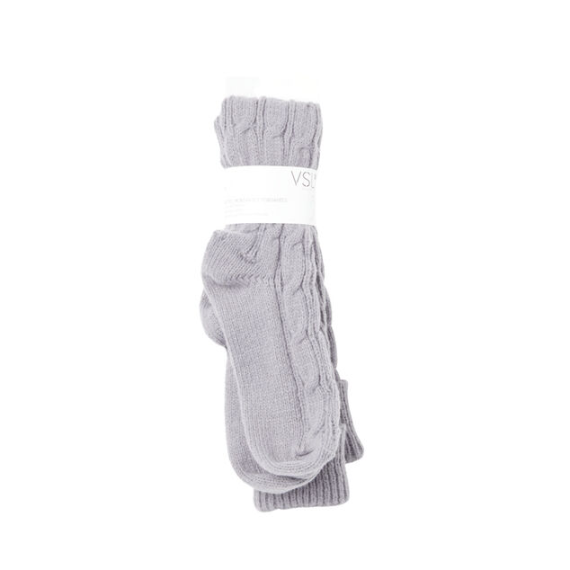 Chaussettes hautes style tricot femme grises ou blanches