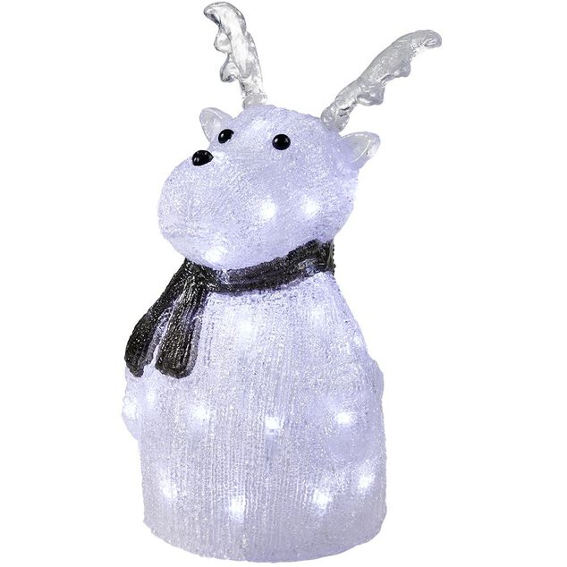 Renne lumineux acrylique H33cm 40 LED blanc froid