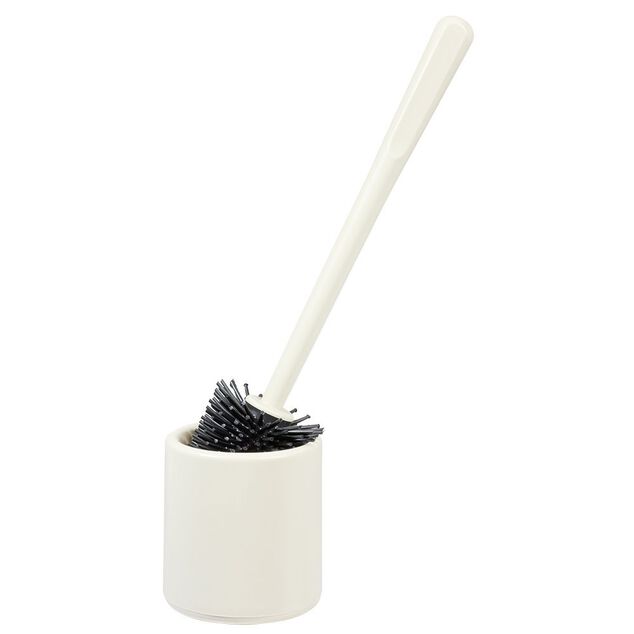 Brosse WC silicone ronde avec support blanc