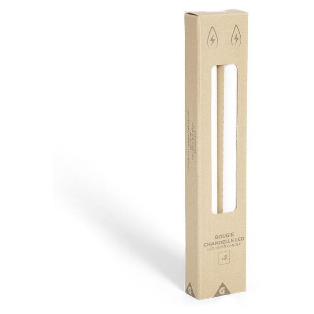 Bougie chandelle LED blanche x2