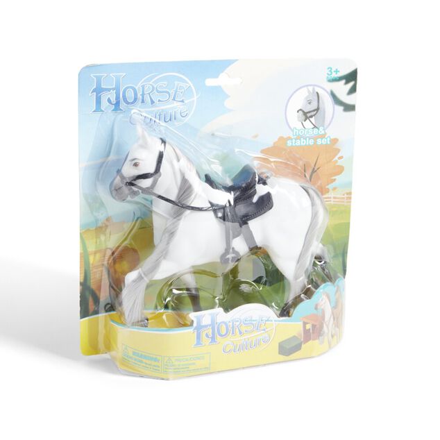 Kit de jeu &eacute;curie et cheval blanc ou marron