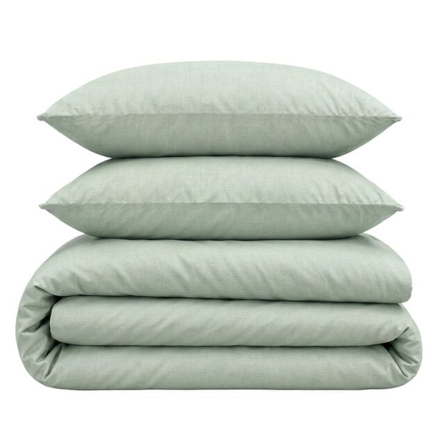 Parure de lit 2 personnes 220x240cm polycoton uni 2 taies 63x63cm (2 mod&egrave;les)