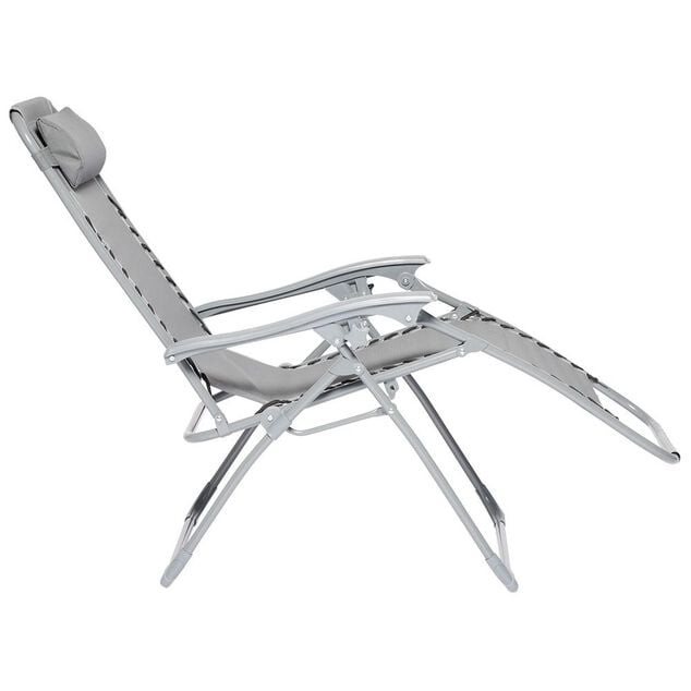 Fauteuil relax inclinable avec t&ecirc;ti&egrave;re gris