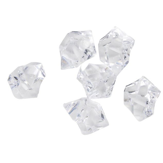 D&eacute;coration de table diamant 40g acrylique L2X2XH1,5 cm transparent