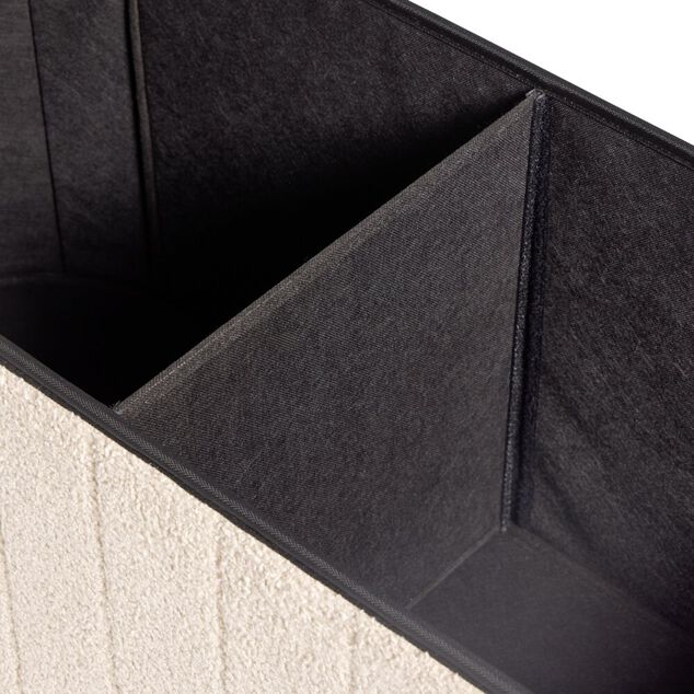 Banc coffre Clara bouclette &eacute;cru 111xH45x41.5cm