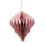 Suspension goutte 3D en papier certifi&eacute; FSC&reg; rose et dor&eacute; &Oslash;8xH10cm