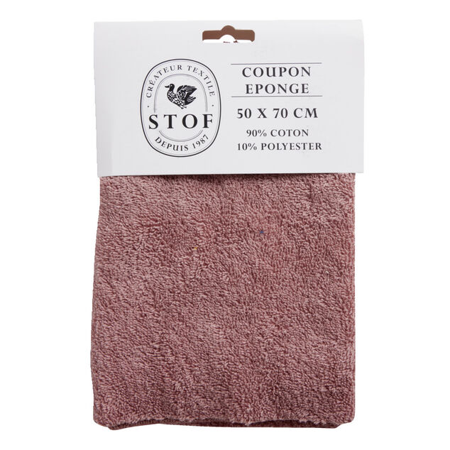 Coupon tissu coton &eacute;ponge 50x70cm rose