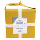 Taie d'oreiller 50x70cm 100% coton percale finition droite marron