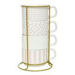 Tasse empilable motif assorti 23cl x4
