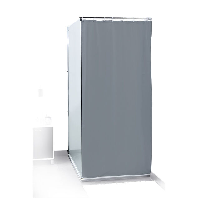 Rideau de douche uni gris 180x200cm
