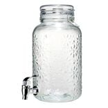 Distributeur &agrave; boisson 4L en verre motif fleur en relief transparent &Oslash;16xH29cm