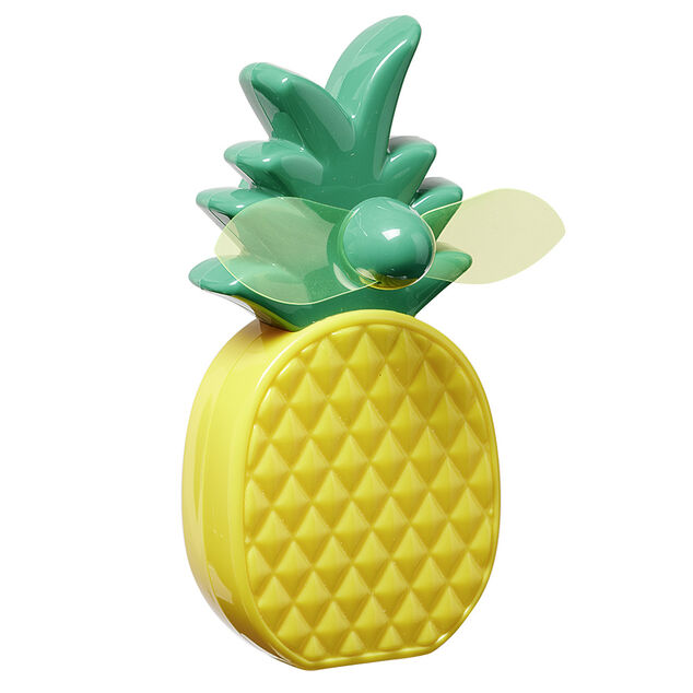 Mini ventilateur &agrave; piles Homday forme ananas jaune et vert