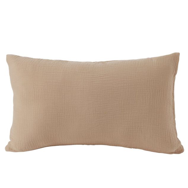 Housse de coussin 30x50cm gaze de coton orange