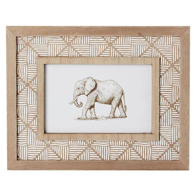 Cadre photo motif géométrique éléphant pour photo 10x15cm (2 modèles)