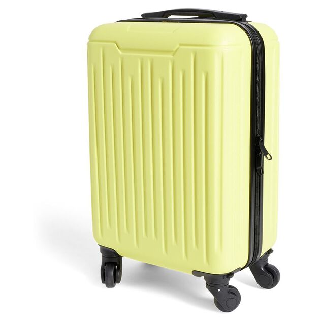Valise cabine 26L rigide trolley 4 roues amovibles 51cm jaune