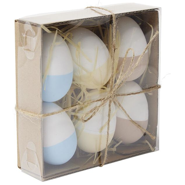 oeuf pastel bicolore x6 - plastique Ø4xH6cm