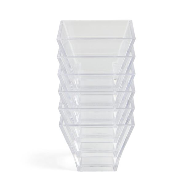 Lot de 6 verrines 88ml en plastique transparent 6x6xH5cm