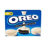 Biscuits Or&eacute;o fourr&eacute;s vanille enrob&eacute;s chocolat blanc 246gr