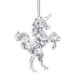 Suspension Licorne de Noël acrylique pailleté