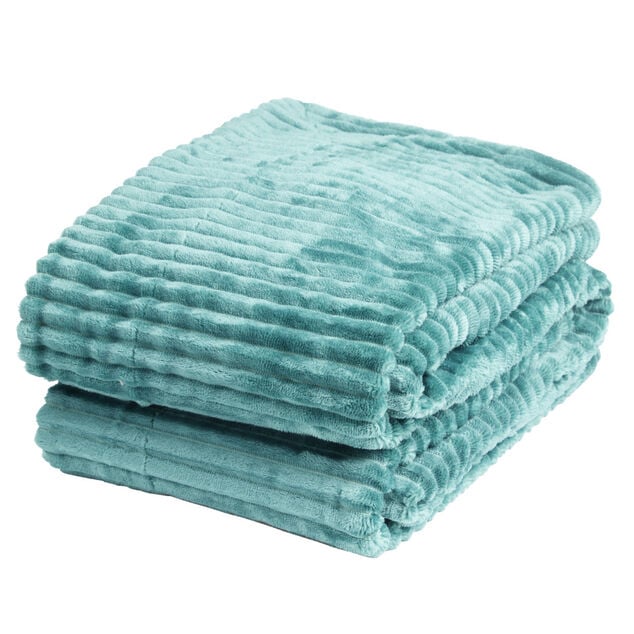 Plaid sherpa flanelle vert 130x160cm