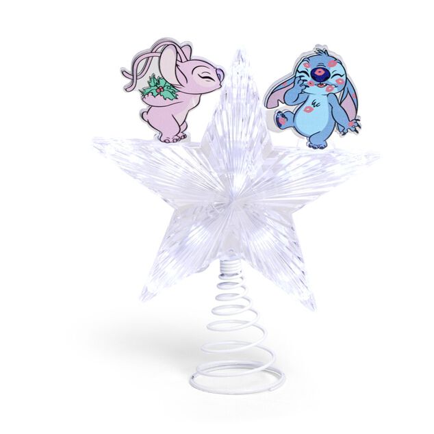 Cimier lumineux Disney Stitch &eacute;toile de sapin H24 cm