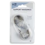 Support naissance pour tringle x2 gris m&eacute;tal