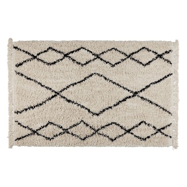 Tapis Manon 100x150cm noir et blanc
