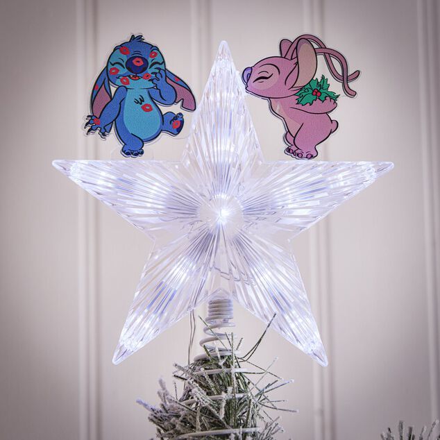 Cimier lumineux Disney Stitch &eacute;toile de sapin H24 cm