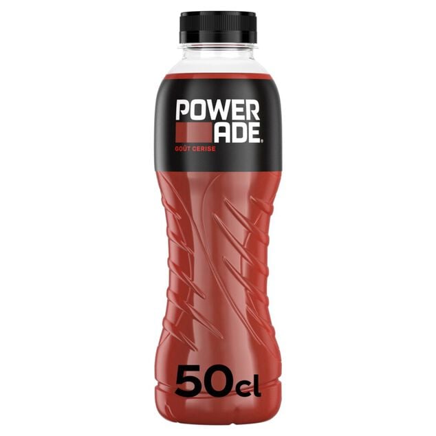Boisson Powerade rouge p&eacute;tillant cerise bouteille 50cl