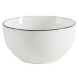Bol porcelaine blanc liser&eacute; gris &Oslash;15xH7cm