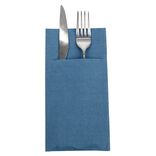Serviette range couverts 40cm bleu canard x20